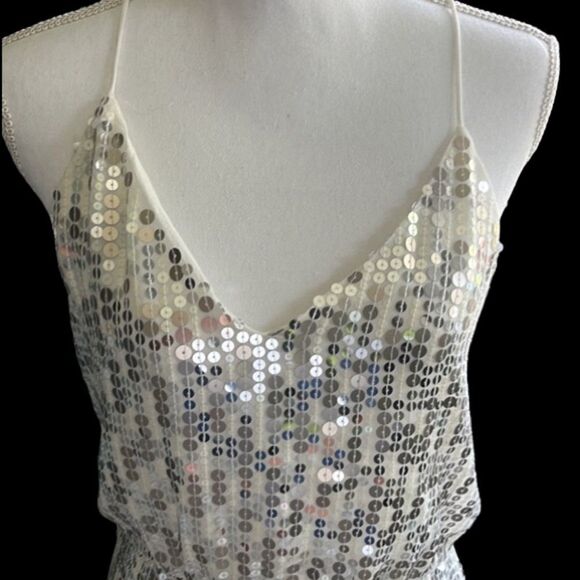 Zara Silver Sequin Mini Dress - Picture 13 of 16